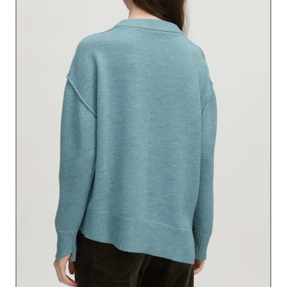 Rachel Comey Thayne Top Washed Indigo Blue 100% Merino Wool Size Small - Picture 2 of 13